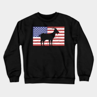 United States –– American Flag & Goat Crewneck Sweatshirt